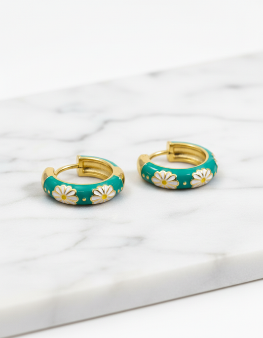 Kriki Daisy Bloom Huggie Hoop Earrings